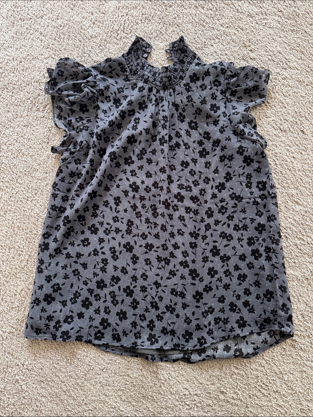 Women’s Gibsonlook Mock Neck Flutter Sleeve Blouse